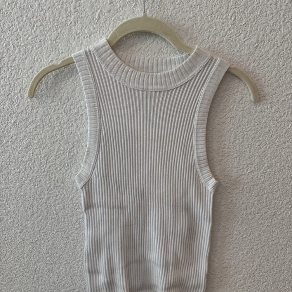 Twik Ribbed Knit Tank Top - Cream